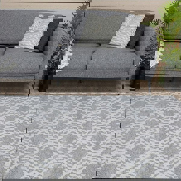 Machine Washable Flatweave Moroccan Rug Grey