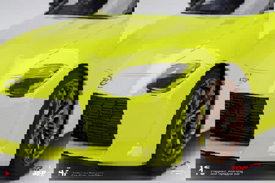 TSM Nissan Fairlady Z Proto Spec 2023 Ikazuchi Yellow RHD 1:18 Scale TSM TS0415