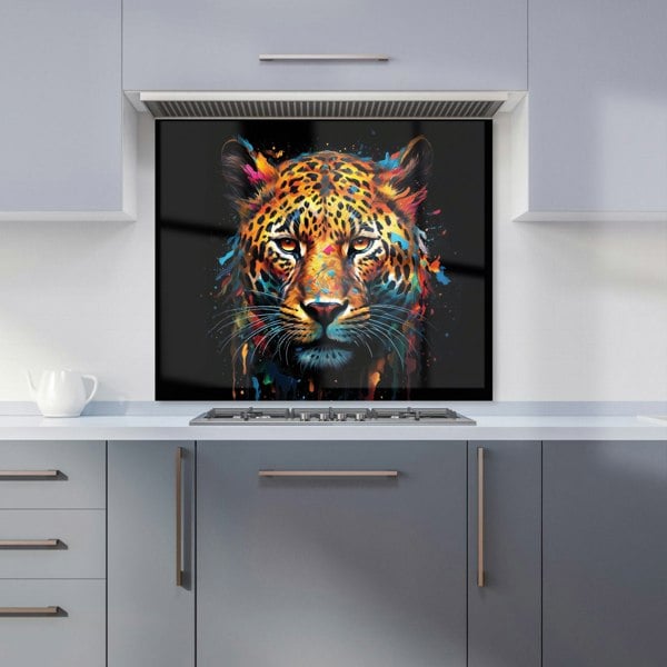 Warren Reed - Designer Splashart Leopard Face Kitchen Splashback