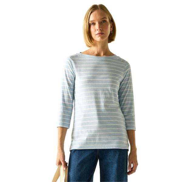 Regatta Womens/Ladies Baylette II Striped T-Shirt - Skyway/White - 