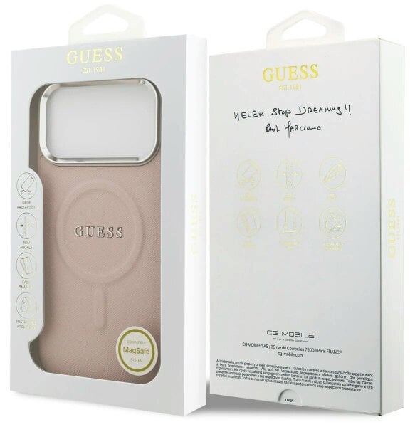 Guess Saffiano Case with MagSafe for iPhone 17 Pro Max 6.9" Pink - GUHMP17LPSAREGSP