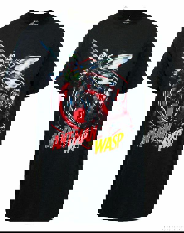 Marvel Mens Black Ant-Man, Wasp Short Sleeved T-Shirt