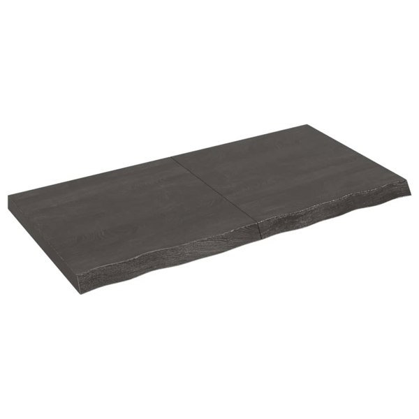 Berkfield Wall Shelf Dark Grey 120x60x6 cm Treated Solid Wood Oak