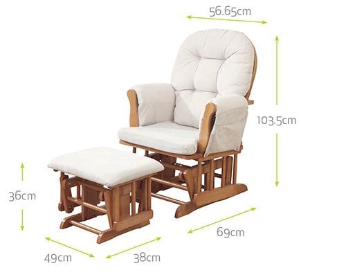 Dimensions of the Haywood glider chair