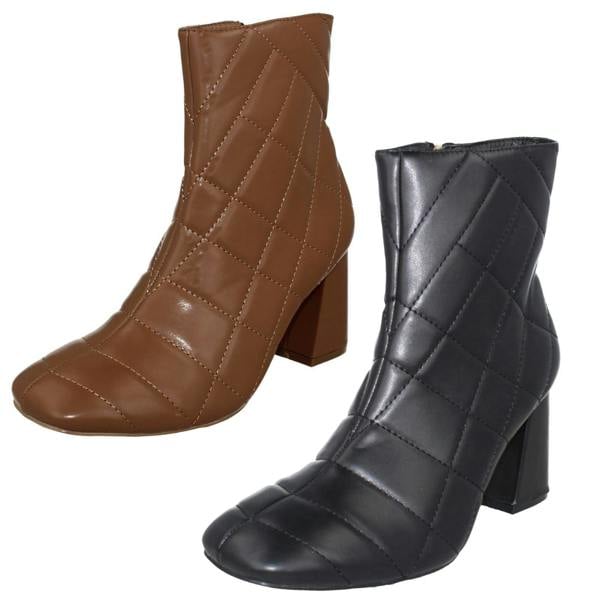 Spot On Ladies Spot On Block Heel Ankle Boots