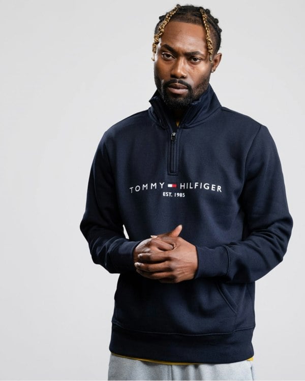 Tommy Hilfiger Tommy Logo Mockneck Mens Sweatshirt - Desert Sky