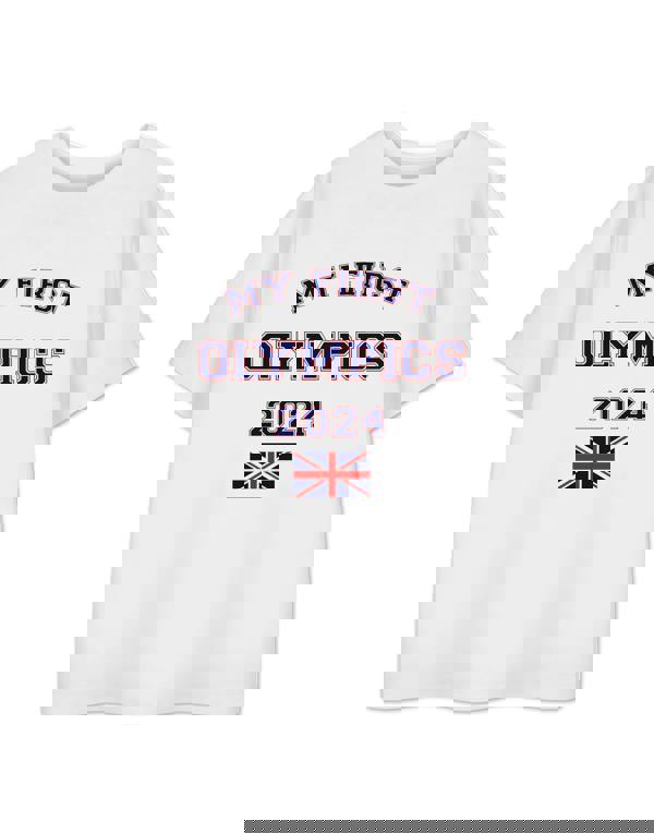 Show Me The Merch Unisex Kids White My First Olympics Short Sleeved T-Shirt