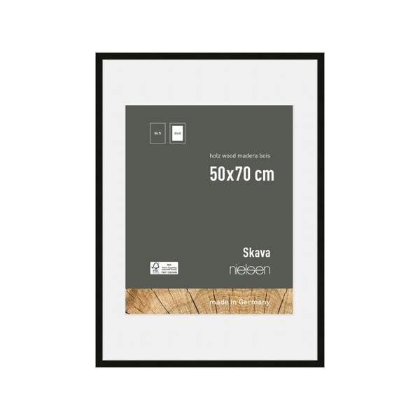 nielsen Skava Black Wooden Picture Frame with White Mount
