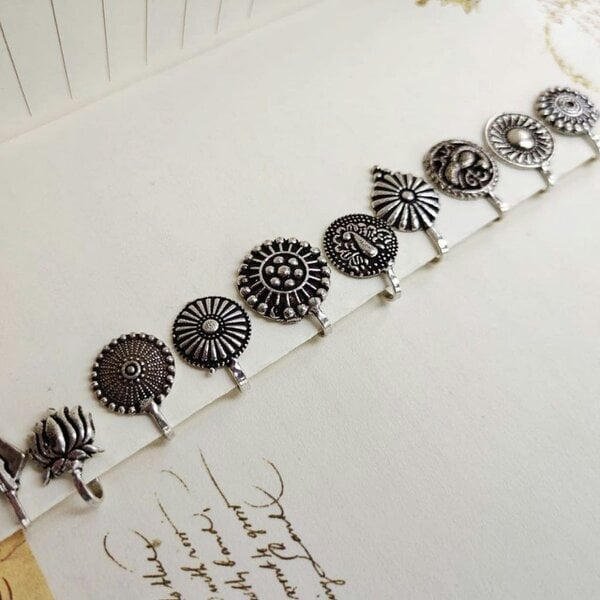 The Colourful Aura Multiple Design Simple Round Clip On Non Pierced Antique Boho Nose Pin