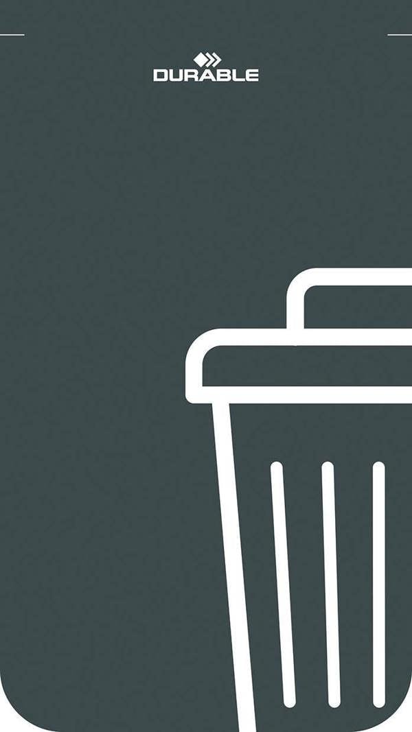 Durable 55L General Waste Bin | Sheet Steel Recycling Separation Bin | DURASORT®