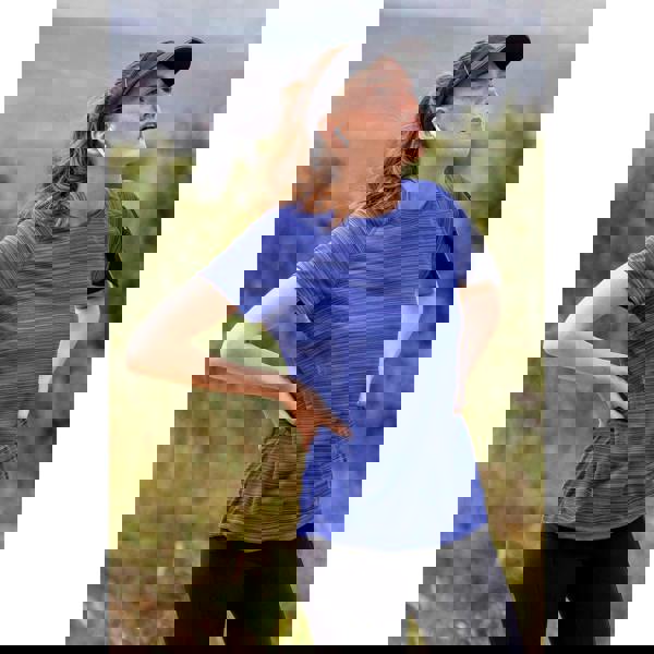 Mountain Warehouse Womens/Ladies Endurance Striped T-Shirt - Cobalt