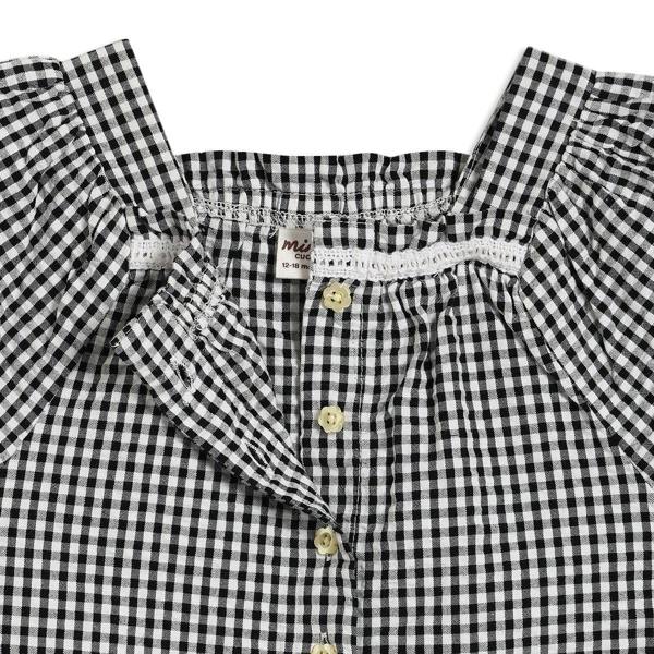 Mini Cuddles Baby Girls Gingham 2pc Set, Black & White