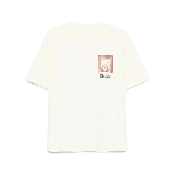 Rhude Chevron Repeat Logo T-Shirt   in  White