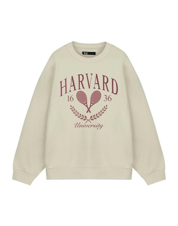 Harvard Unisex Beige Tennis Sweatshirt