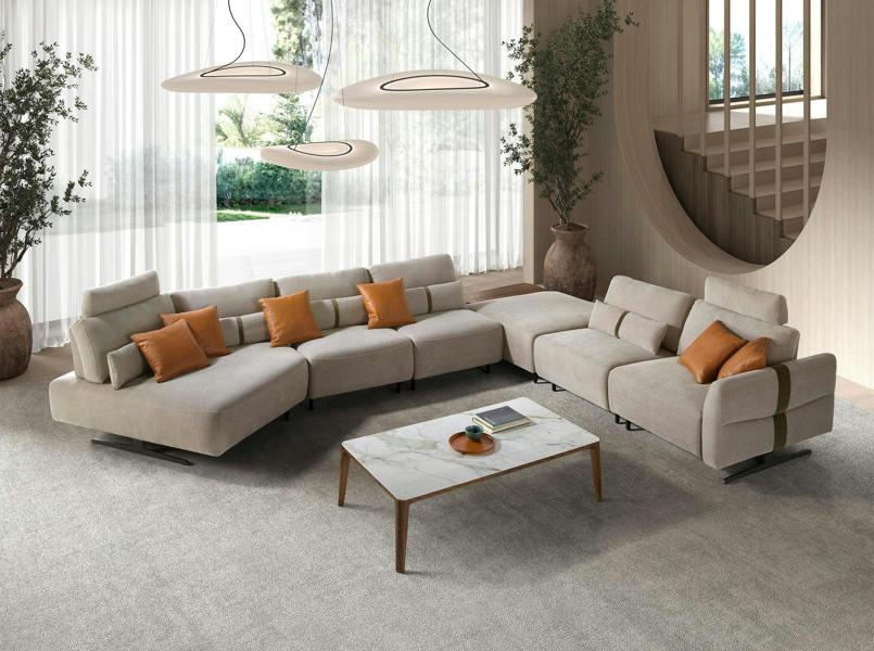 Angel Cerdá Modular corner sofa in sand fabric 6273/6274