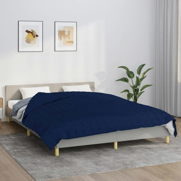 Berkfield Weighted Blanket Blue 220x230 cm King 11 kg Fabric