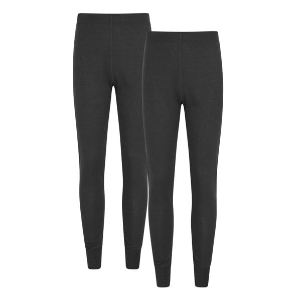 Mountain Warehouse Womens/Ladies Talus Thermal Base Layer Leggings (Pack of 2) - Black
