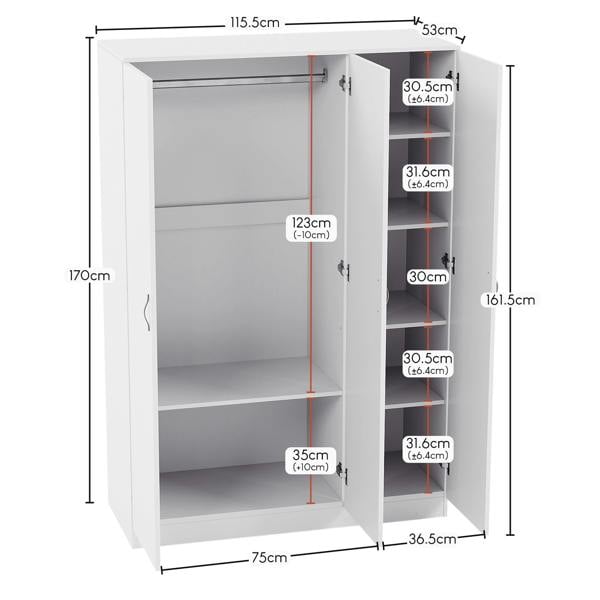 Vida Designs Riano 3 Door Wardrobe