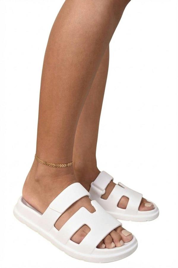 Lucille Cut Out Open Toe Strappy Sandals - White_wb