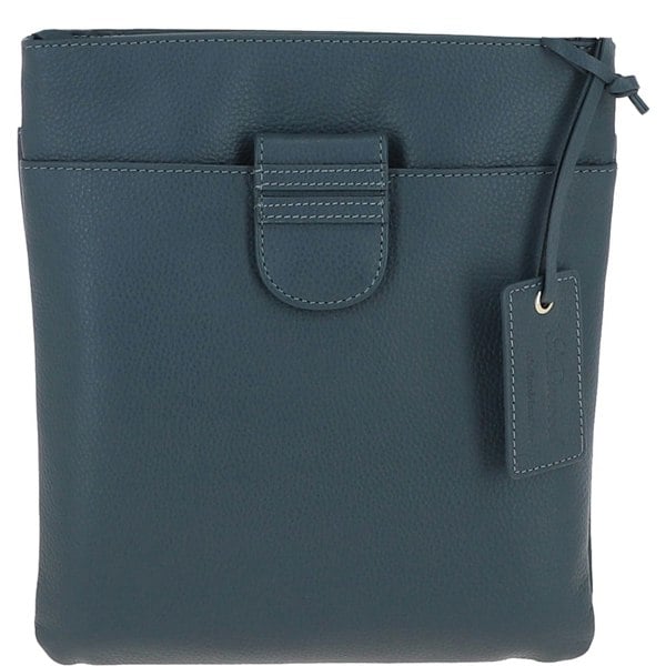 Womens Small Zip Top Leather Cross Body Bag: TAB