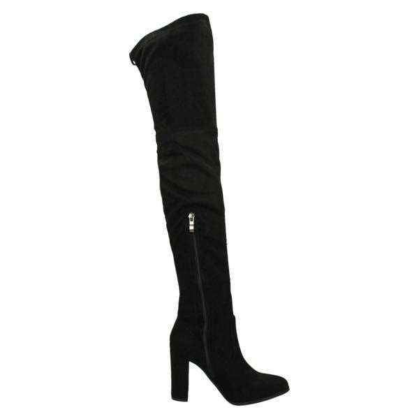 Spot On Ladies Spot On Floral Design Over The Knee Boots