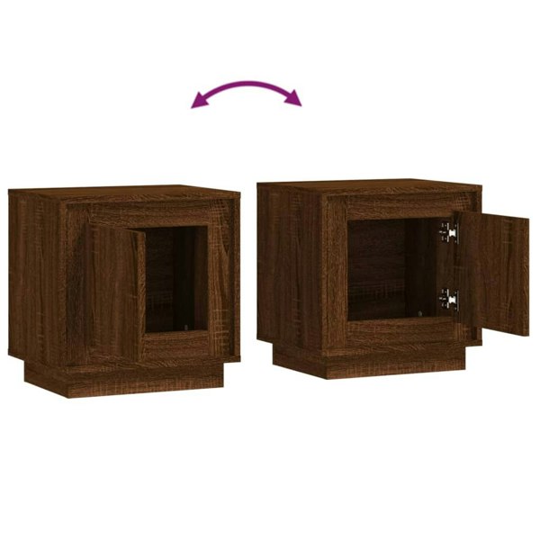 Berkfield Bedside Cabinet Brown Oak 44x35x45 cm Engineered Wood