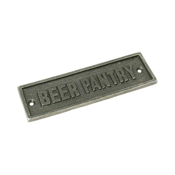Antique Cast Iron Beer Pantry Door Sign/Plaque - 147mm