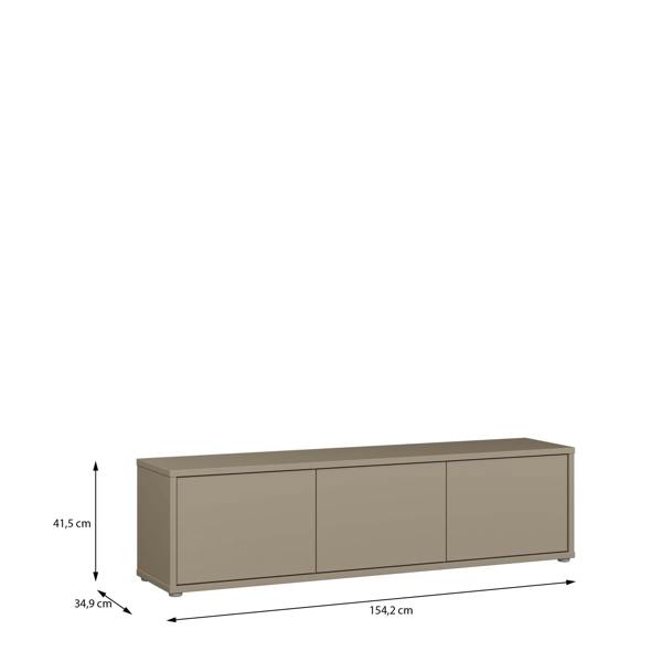 Furniture To Go Alice Springs Wide TV Cabinet with 3 Doors Push-to-Open in Taupe
