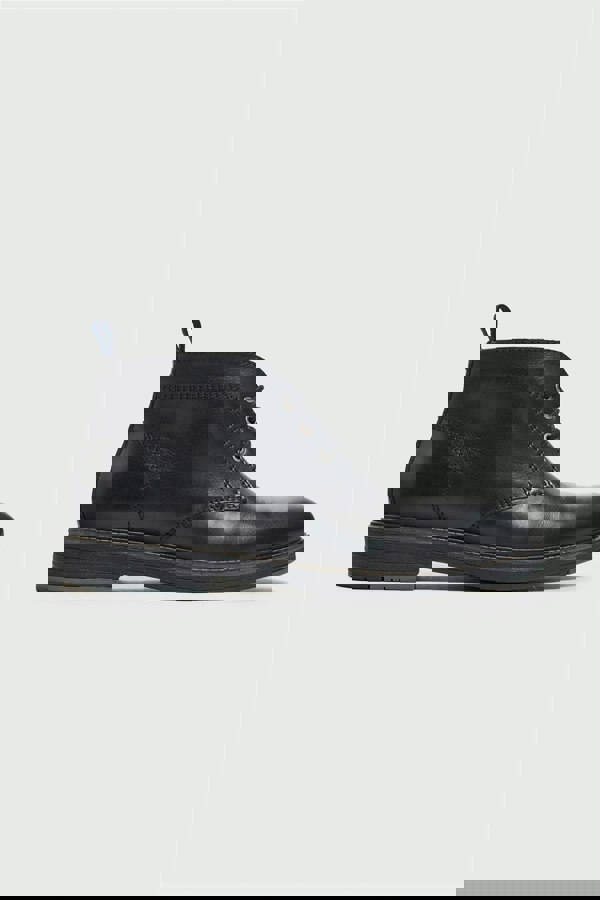 House of Cavani Austin Black Lace Up Leather Boot