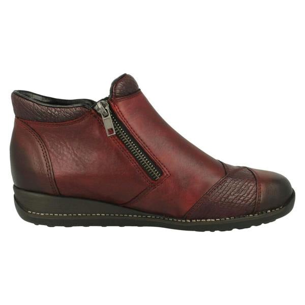 Rieker Ladies Rieker Floral Detailed Wedge Heeled Ankle Boots 44281