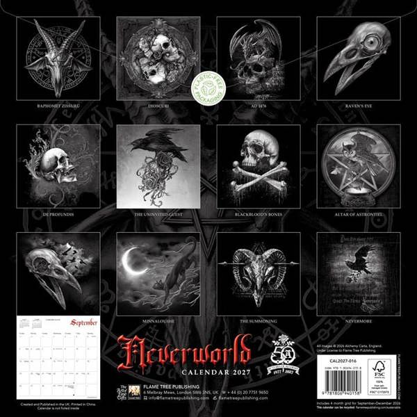 Witchcraft Alchemy Gothic, Neverworld Calendar 2027, Wall Calendars, Month To View, Art, Gift