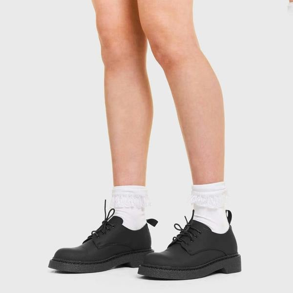 Lamoda Stay in Skool Women’s Black PU Shoes Stylish Comfort Everyday Wear