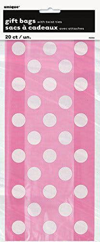Pink Polka Dot Gift Bags with Drawstring Closure, 27cm x 12.7cm, 1 Pack image 3