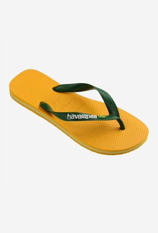 Havaianas Men's Brasil Logo Flip Flops - 41/42 - Yellow