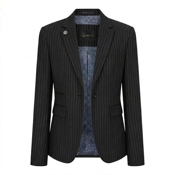 TPW-38 - Women's 3 Piece Black Pinstripe Suit - TruClothing.com - 3
