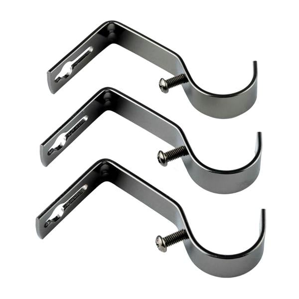 A.Unique Home Etched Ball Extendable Curtain Pole (25/28mm) (Black Nickel,120cm - 220cm)