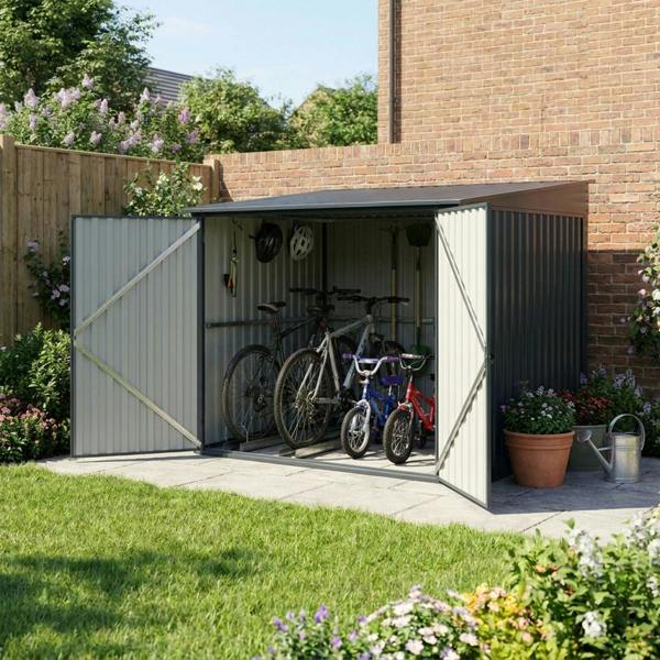 Nicoman Metal Bicycle Storage Shed for Up to 4 Bikes