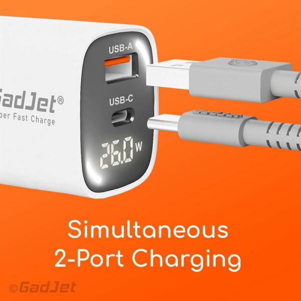 GadJet GaN 2-Port LED Power Adapter