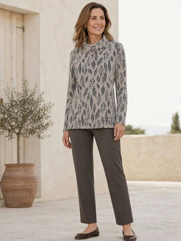 TIGI Autumn Leaf Roll-neck Top