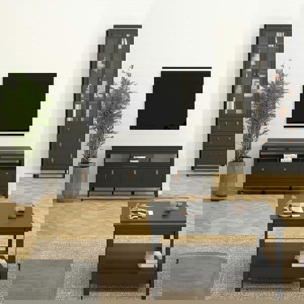 Furniture To Go Barcelona TV Unit 3 Drawers in Matt Black