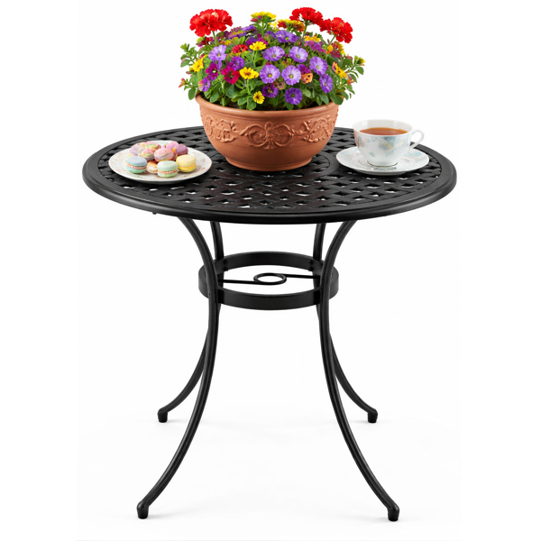 Centurion Supports PREGO Garden and Patio Black Cast Aluminium Bistro Table