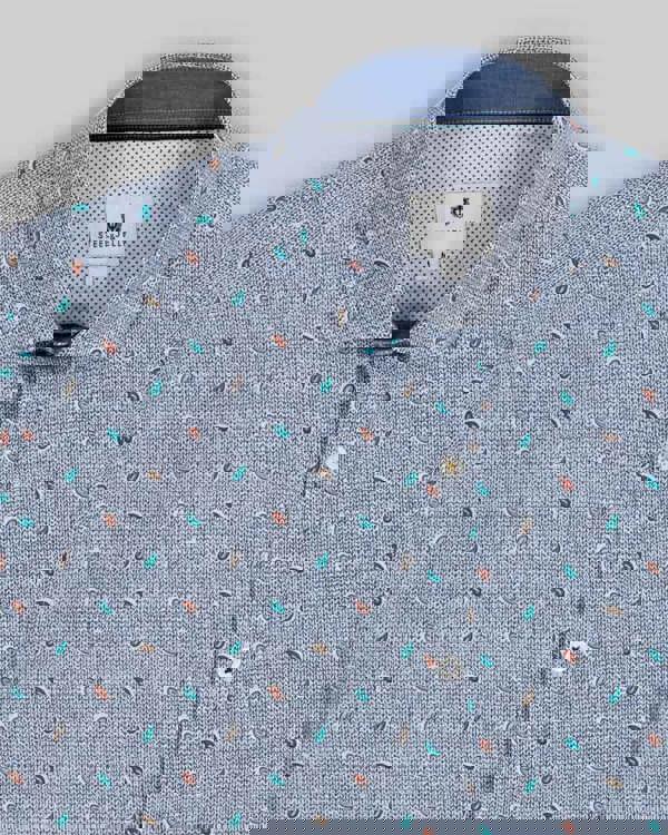 Steel & Jelly Mini Paisley Print Long Sleeve Stretch Shirt