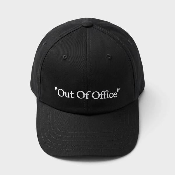 Off-White Embroidered "Out of Office" Baseball Cap Black White