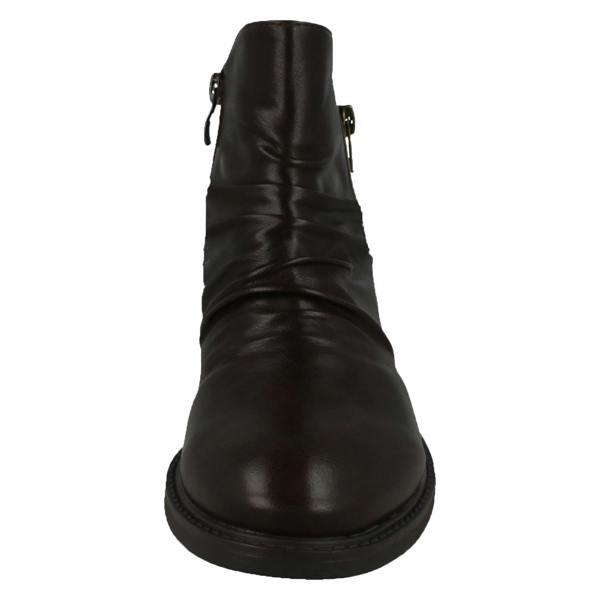 Spot On Ladies Spot On Low Heel Rouched Ankle Boot F51031