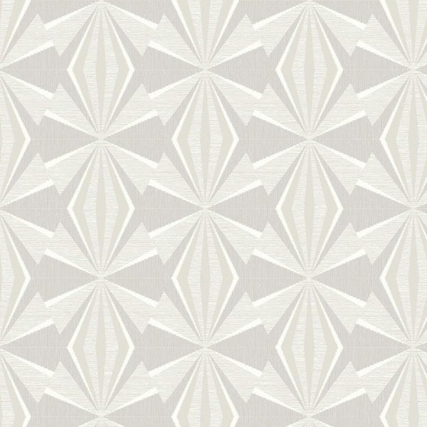 Hoopla Walls Sunray Diamond - Grey 10m Wallpaper