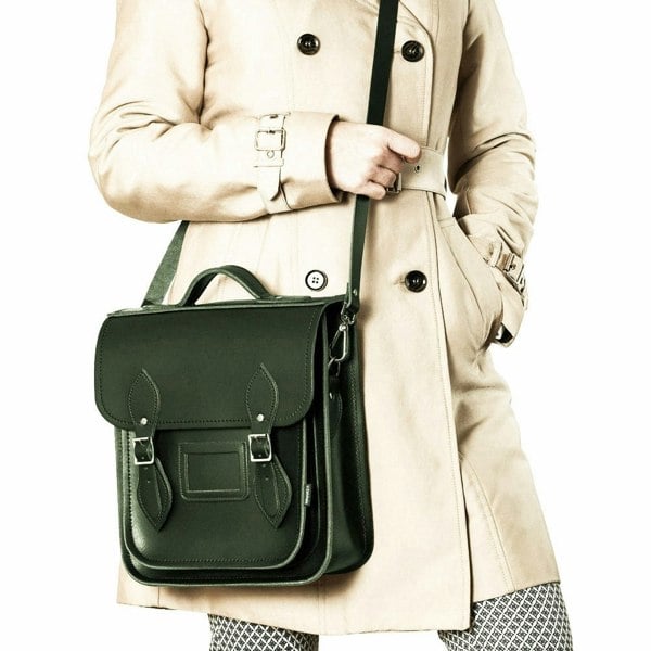 Zatchels Handmade Leather City Backpack - Ivy Green