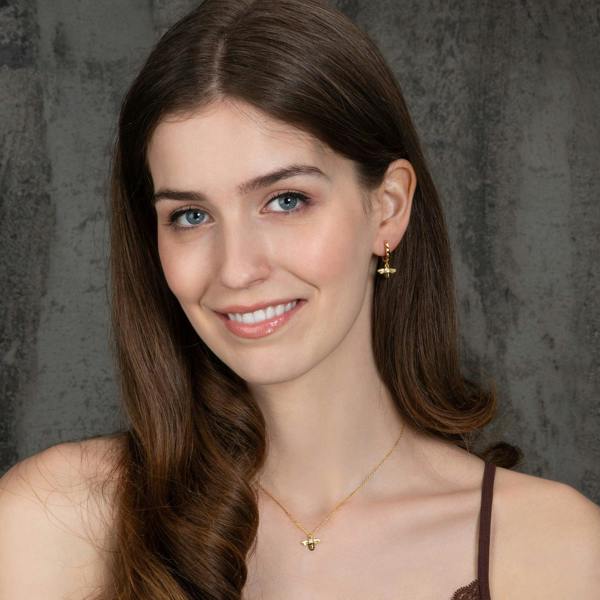 Gold Plated Bumble Bee Necklace for Women - namana.london