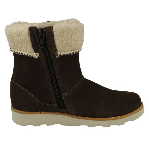 Clarks Girls Clarks Teddy Inspired Fur Cuff Boots Crown Loop