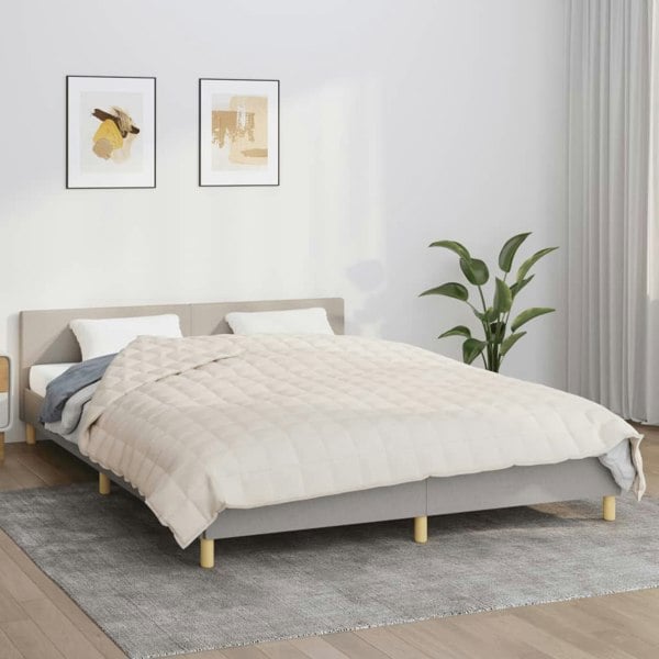 Berkfield Weighted Blanket Light Cream 200x220 cm 13 kg Fabric