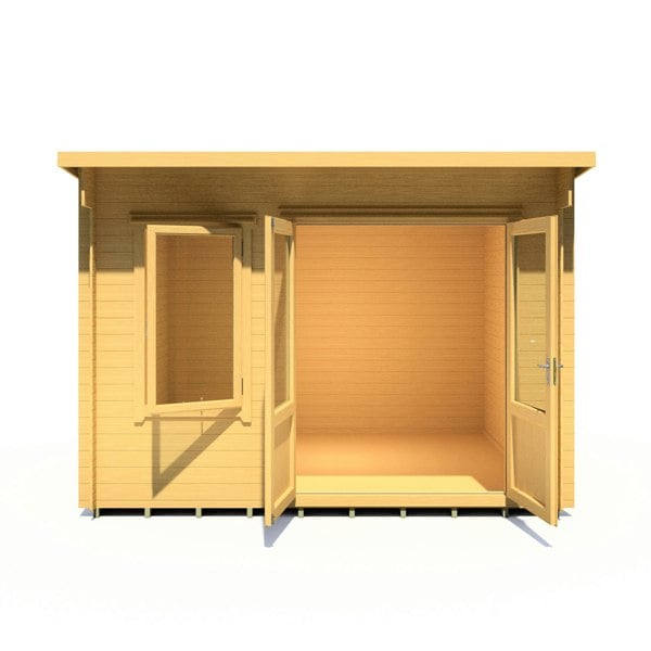 Shire 11x8 Edgefeild Log Cabin 19mm interlock Cladding - Best Shed